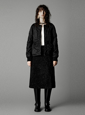 UR国内代购2025冬季女时尚流光风抽绳收腰拉链羽绒外套UWG150101