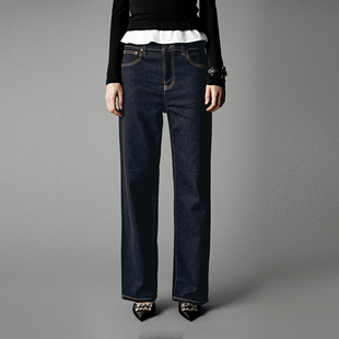 气质休闲风百搭阔腿牛仔长裤 女装 UWM850263 2025冬季 UR国内代购