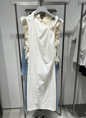 UR国内代购2025夏季女装魅力气质褶皱收腰无袖连衣裙UWG750102