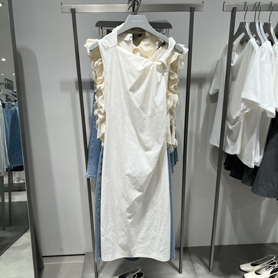 UR国内代购2025夏季女装魅力气质褶皱收腰无袖连衣裙UWG750102