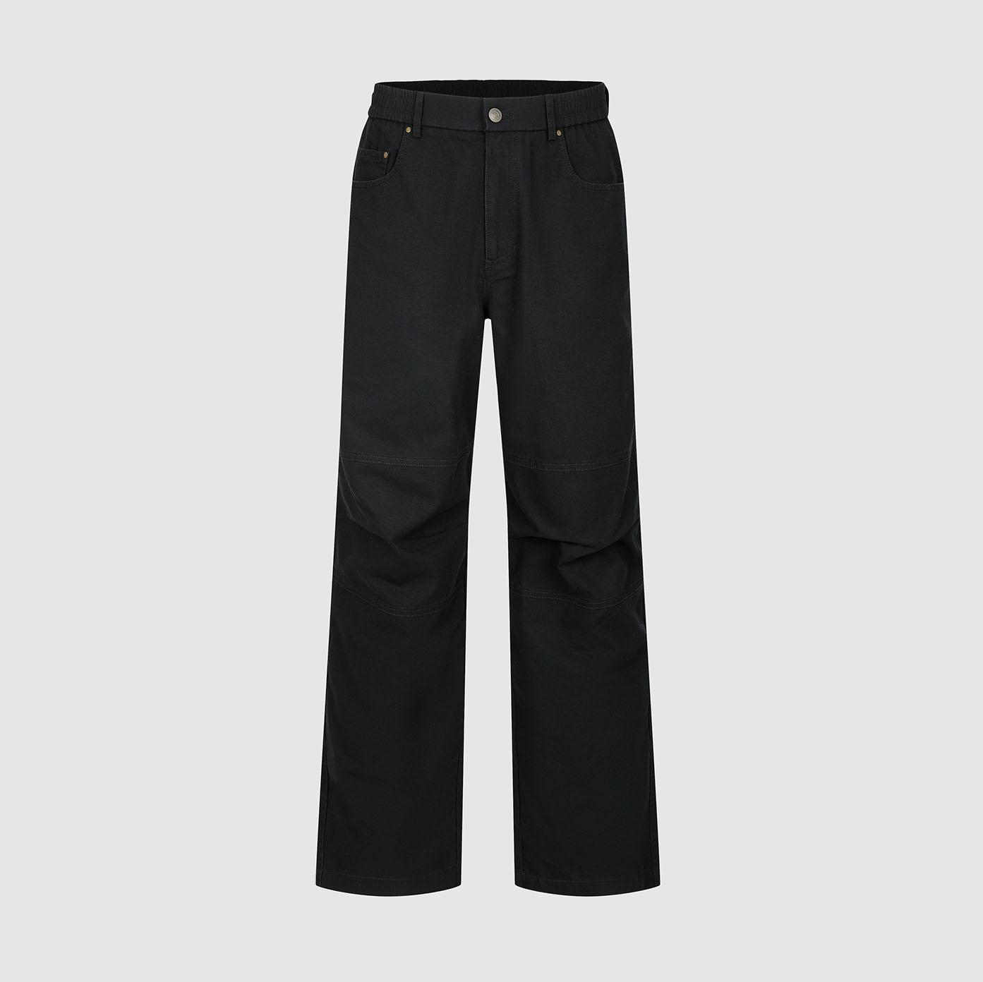 UR国内代购2025冬季男装时尚休闲简约半松紧腰直筒裤UML650123