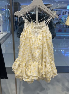 UR国内代购2026夏季女装都市灵动花卉多层花边吊带衫UYU260042