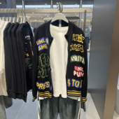 2025秋季 男装 时尚 UR国内代购 潮流撞色字母宽松针织开衫 UUV950007