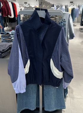 UR国内代购2026春季女装都市运动风撞色拼接超宽松外套UYU160014