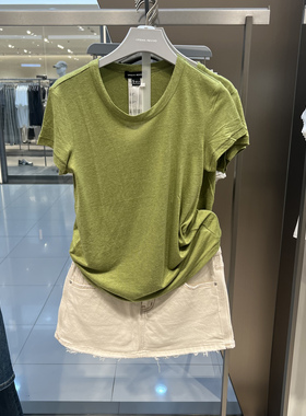 UR国内代购2025夏季女装时尚简约休闲修身圆领短袖T恤UWH450046