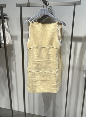 UR国内代购2025夏季女装休闲简约后V领拉链无袖连衣裙UWG750135