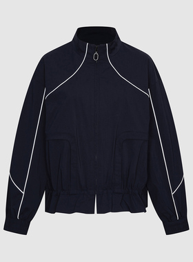 UR国内代购2025秋季女装潮流运动风撞色线条超宽松外套UYV150101