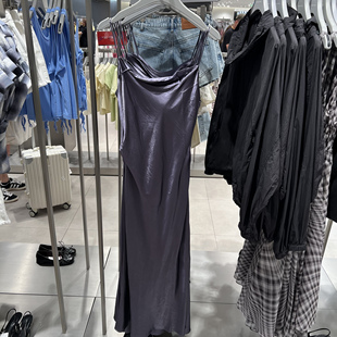 UR国内代购2025夏季女装简约气质垂感长裙吊带连衣裙UWJ750057