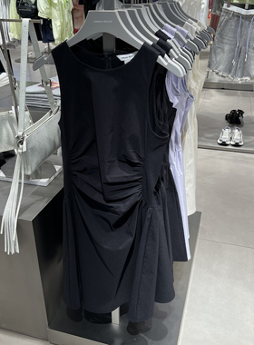 UR国内代购2025春季女装气质褶皱收腰显瘦连衣裙UYY750030/750029