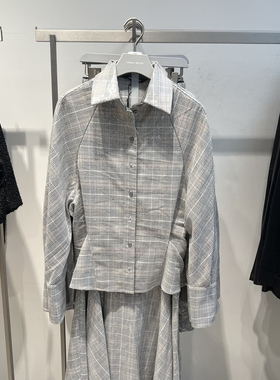 UR国内代购2025冬季女装时尚潮流宽松格纹亮片收腰外套UWG150164