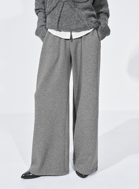 UR国内代购2025冬季新款女装潮流简约格雷系抽绳阔腿裤UYV660007