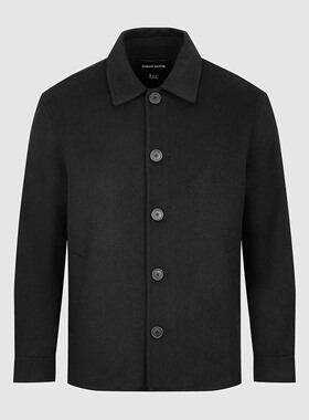 UR国内代购2025冬季男简约休闲纽扣宽松含羊毛夹克外套UMM150034