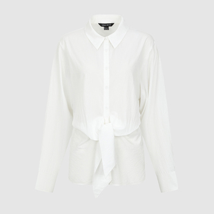 UR国内代购2026春季女装气质设计感绑带翻领开襟衬衫UWM260035