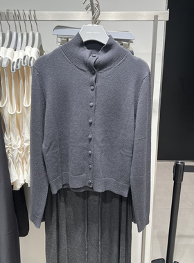 UR国内代购2025秋季女装简约格雷系纽扣短款针织开衫ULG950004