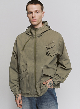 UR国内代购2025秋季男装户外工装风口袋超宽松夹克外套UML150061