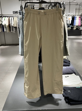 UR国内代购2025夏季男装休闲松紧腰抽绳设计阔腿长裤UML650046