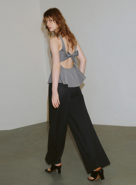 UR国内代购2025夏季女装简约气质蝴蝶结无袖罩衫衬衫UWG250098