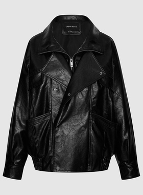 UR国内代购2025冬季女装休闲摩登PU双排扣超宽松外套UWH160001