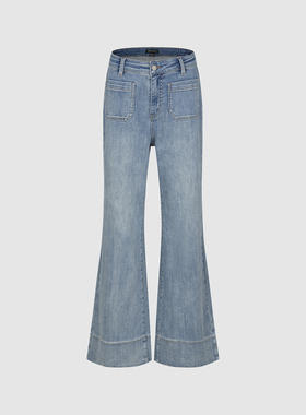 UR国内代购2026春季女装休闲日常质感锁边微喇牛仔裤UWM860041