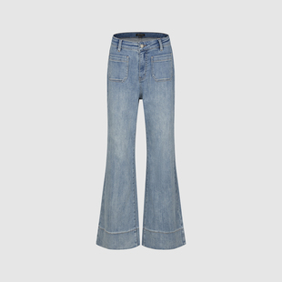 UR国内代购2026春季女装休闲日常质感锁边微喇牛仔裤UWM860041