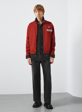 UR国内代购2026春季男装休闲复古做旧水洗直筒牛仔长裤UUY860007