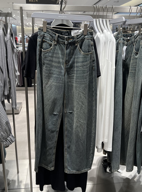 UR国内代购2026春季女装时尚复古休闲百搭弯刀牛仔长裤UWJ860020