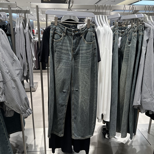 UR国内代购2026春季女装时尚复古休闲百搭弯刀牛仔长裤UWJ860020