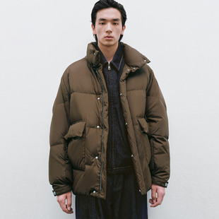 UR国内代购2025冬季男装琥珀流光风立领超宽松羽绒服UMF150078