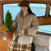 秋屿moment 自制 秋冬保暖百搭通勤翻领外套