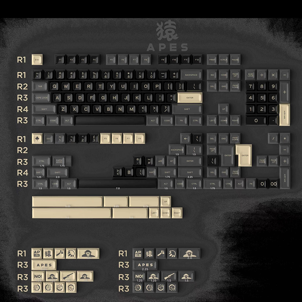 大叶猿键帽SA高度abs二色172键大全套新个性配色适配十字轴
