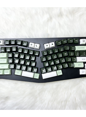 大叶沙龙配色键帽SA高度ABS材质173键大全套适配十字轴键帽