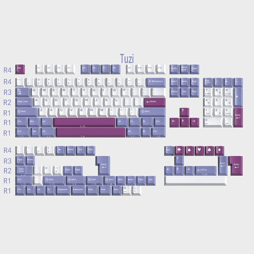 GMK Tuzi keycaps大叶兔子键帽原厂Cherry高度ABS材质163键小全套