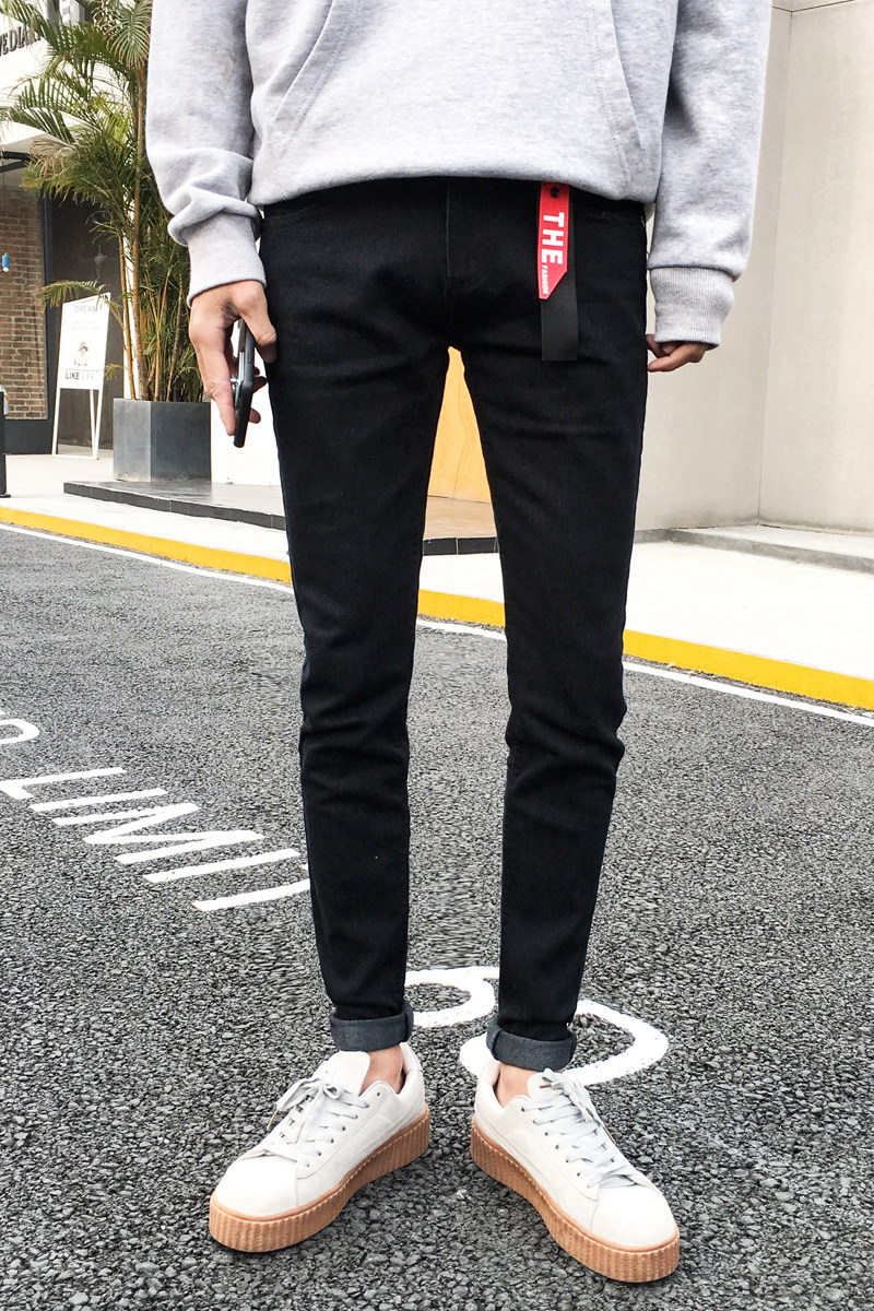 港风街拍新款韩版潮裤三色青少年小脚牛仔长裤K88-P40,男装牛仔裤,星座103A