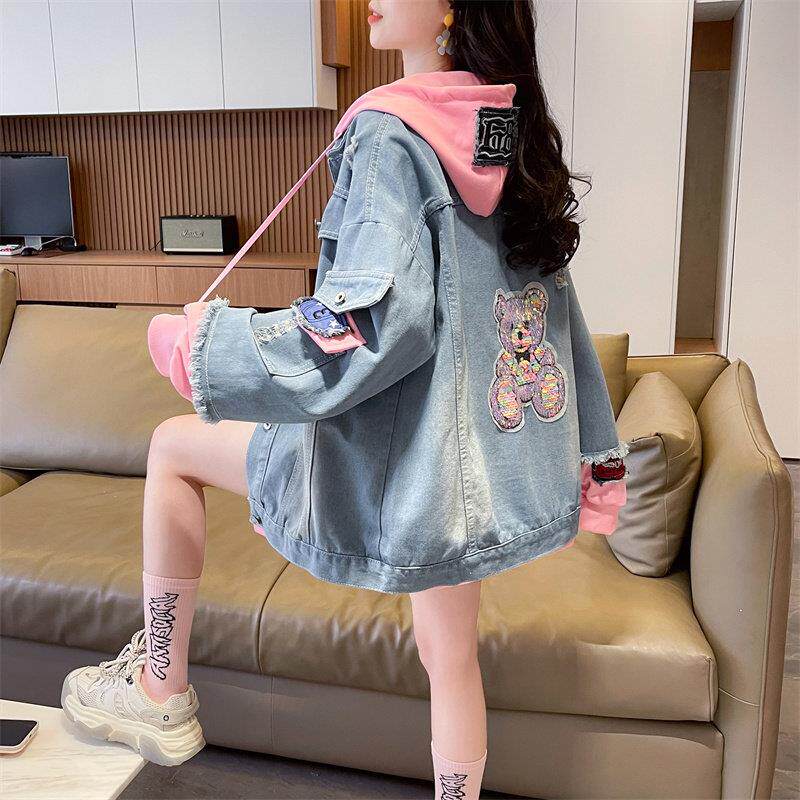 韩系潮牌高级感超好看牛仔外套女春秋新爆款初高中学生洋气上衣服