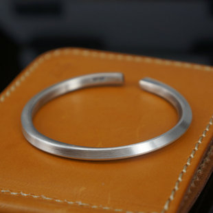 2017时尚 99足银手镯光面亚光 简洁简约 送女友 女银手镯 光圈复古