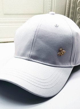 新款男女白色大头围字母百搭遮阳休闲圆顶鸭舌帽水钻小蜜蜂棒球帽