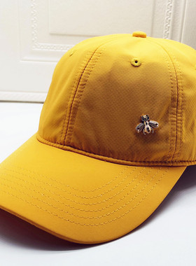 新款韩版男女休闲软顶户外速干面料遮阳鸭舌帽蜜蜂彩色白色棒球帽