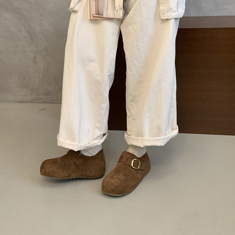 日系风丑萌加绒勃肯鞋