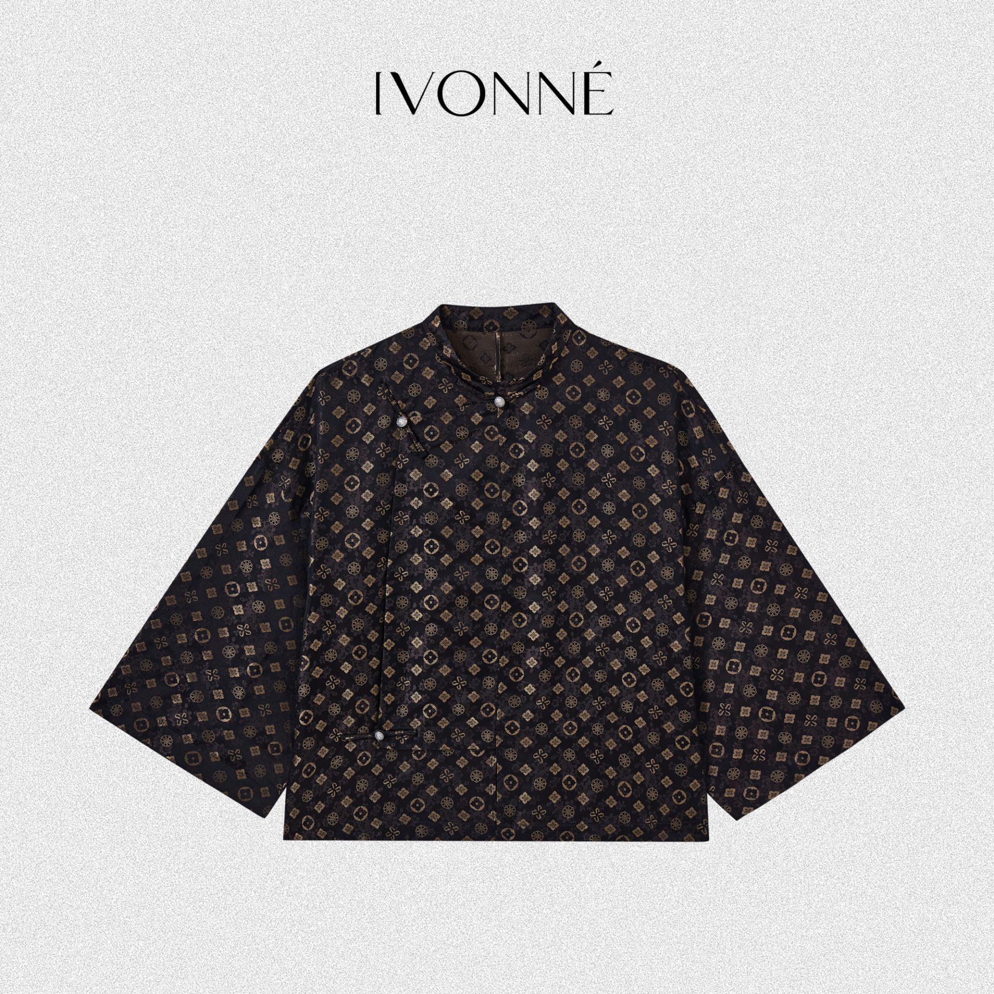 IVONNE|五福纳祥纹2026早秋新品 100桑蚕丝 琵琶襟新中式薄外套