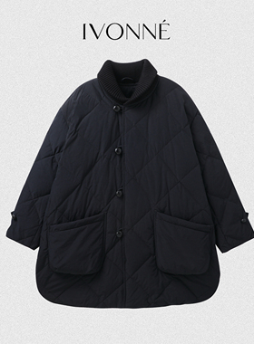IVONNE｜小樽的雪 2025秋冬 95鹅绒 设计师款菱格纹长款羽绒服