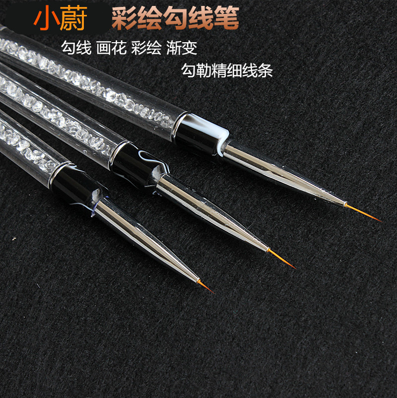 高端水晶美甲笔工具光疗超细拉线笔指甲油胶点花尖头彩绘勾画线笔