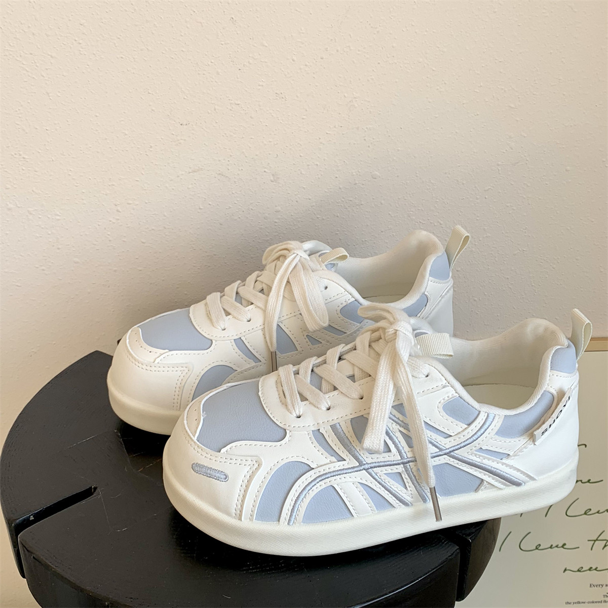 小众学生拼色厚底板鞋女2026春季新款休闲运动百搭条纹圆头小白鞋,女鞋,休闲板鞋,淘宝优惠券,粉丝福利购,淘宝优惠卷