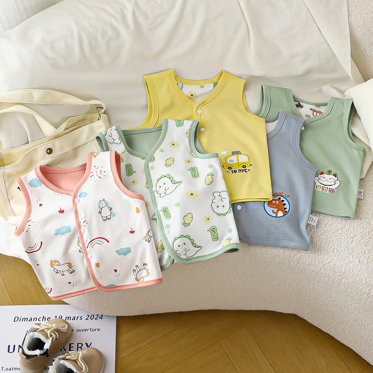 纯棉无骨缝制纯棉儿童马甲春秋冬