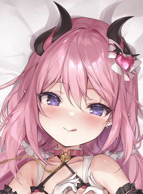 紫瞳原创魅魔索菲娅等身抱枕 粉发恶魔小魅魔可爱抱枕套定做