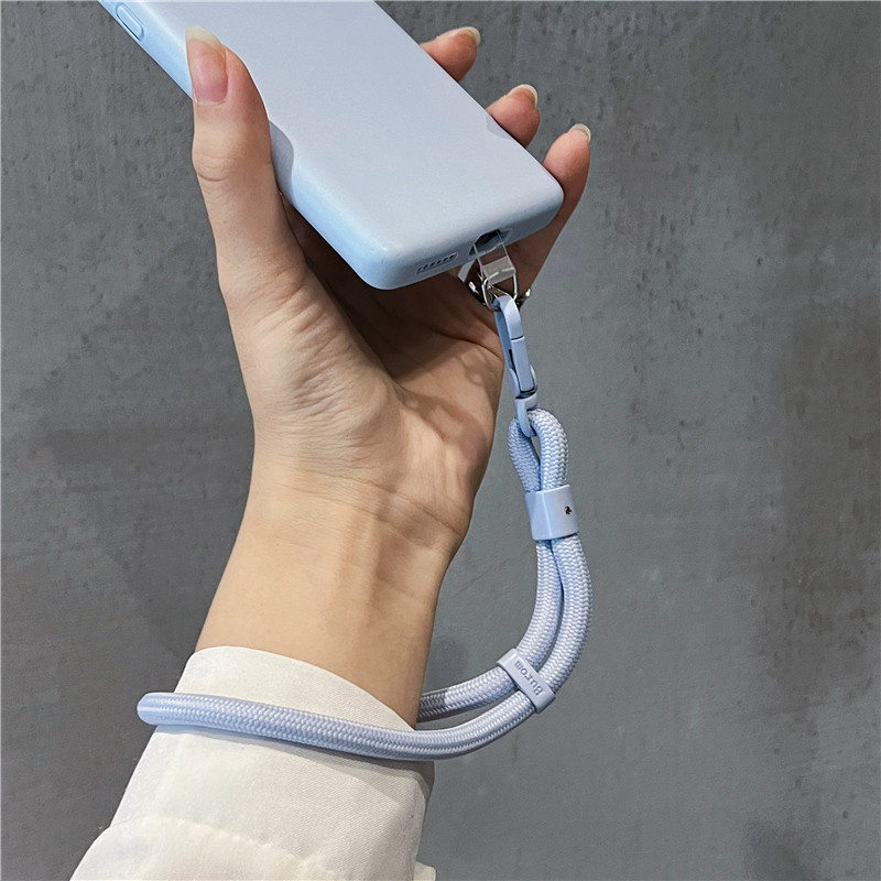 适用于苹果安卓液态硅胶手机壳防摔编织手机挂绳可调节挂链