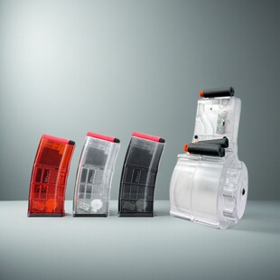 软弹精击4代压力鼓弹匣马盖普开窗slr透明精击4代L5金属弹夹弹鼓