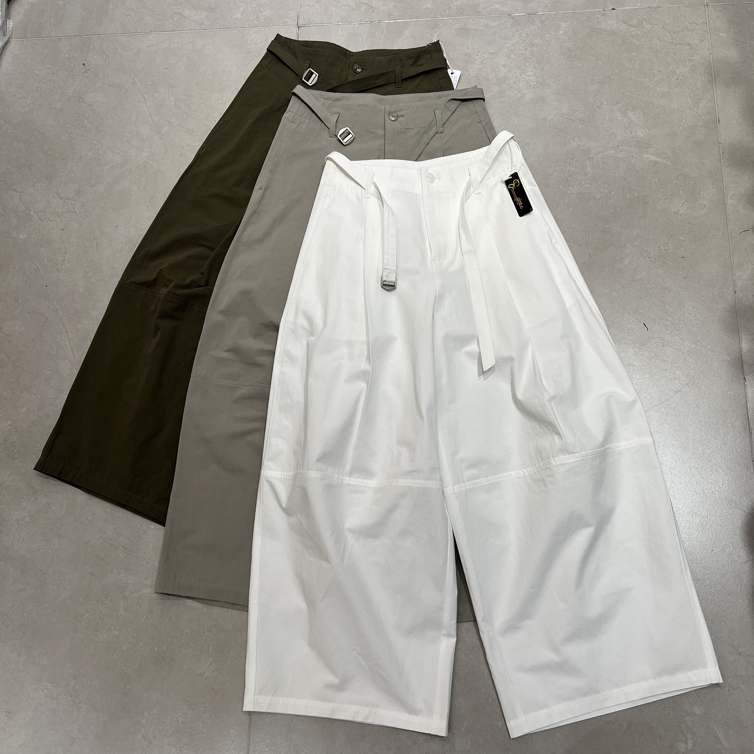 春季新款老钱极简廓形百搭宽松遮肉灯笼休闲裤女士九分阔腿梧桐裤