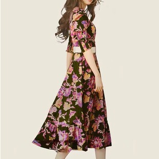 玫瑰的故事刘亦菲黄亦玫同款连衣裙女法式高级感茶歇赫本风碎花裙