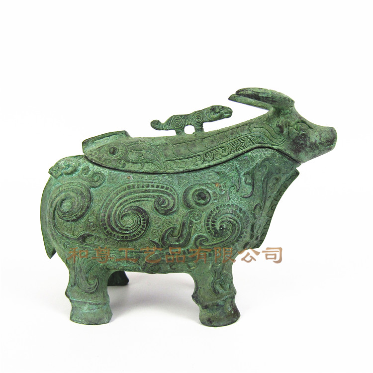 包邮仿古青铜器牛觥青铜牛尊古代酒器家居摆件公司开业礼品工艺品