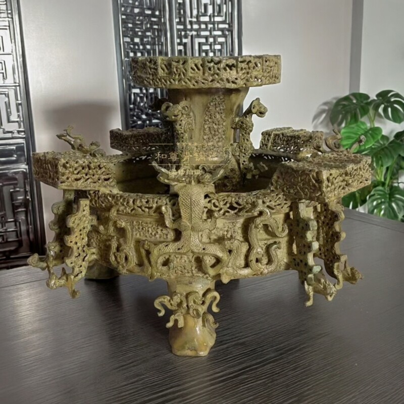 仿古青铜器曾乙侯盘尊青铜尊家居摆件别墅大厅装饰工艺品礼品包邮